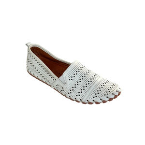 Spring Step Fredia Loafers Flats Slip On Cutout Leather White Women's Size 8M